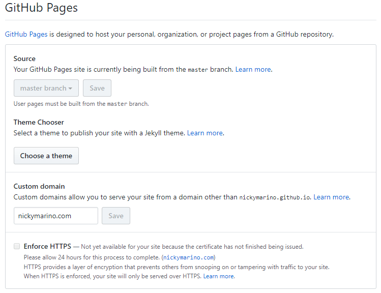 GitHub Pages HTTPS error