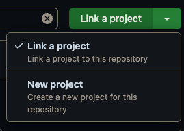 GitHub's "Create project" UI